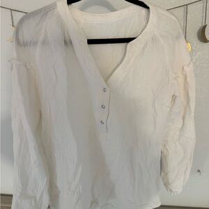 Women's White Cotton Gauze top